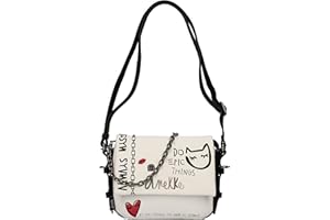 Anekke - Bolso de Mujer - Bandolera Mediana - Bolsa de Hombro Polipiel con 2 Asas y Cierre de Cremallera - Maleta de Mano - Colección Fun & Music - Accesorios y Complementos Mujer - 24 x 18 x 7 cm