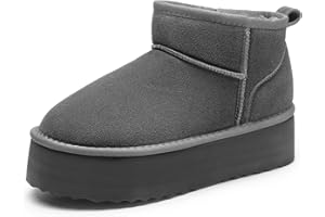 DREAM PAIRS FuzzyClassic Mini Stivale con Piattaforma Stivali da Neve Invernali Donna Stivali con Durevole Caldo Neve Stivale da Donna