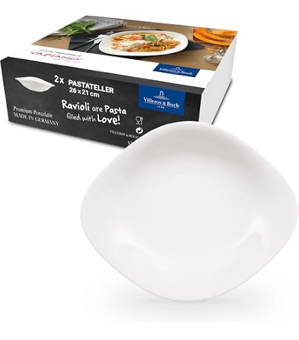 Villeroy & Boch NewWave Pasta Plate - Large 28 Cm White Porcelain Plate, Dishwasher Safe - View #3