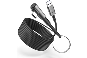 KIWI design Link Kabel 5M Kompatibel mit Meta Quest 3S/Quest 3 Zubehör, Quest 2/Pro/Pico 4 PC Steam VR, USB 3.0 Link Kabel mit 5Gbps Super Speed (Schwarz)