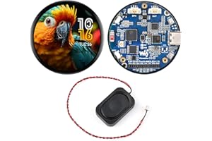 Waveshare ESP32-S3 1.75inch AMOLED Round Touch Display Development Board(Without Case & GPS), 32-Bit LX7 2-Core Processor, 466x466, QSPI Interface, Dual Digital Microphones Array, ESP32 with Display