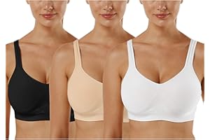 Vertvie Damen 1/2/3er Set Sport BH Einfarbig Ohne Bügel Bustier Klassische Bequem Stretch Bra Mittle Halt Gepolstert Wohlfühl-BH