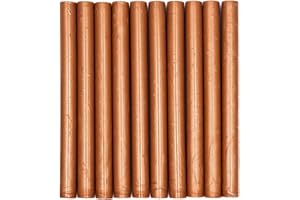 KELZIA KEALS Pack 10 Barras de Cera de Sellado de Pistola de Pegamento - Sello Lacre Vintage Para Invitaciones de Boda Cumpleaños Tarjetas Regalo Cartas. (Oro Viejo)