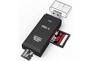 LUPO USB 3.0 Card Reader Adapter for SD SDHC MMC RSMMC MMC mobile MMC micro SDXC Micro SD and T-FLASH. Windows & Mac Compatible, Black