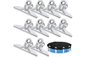 diyfixlcd 10 PCS Extra Large Bulldog Clips Heavy Duty Drawing Board Clips Metal Spring Clips For Swimming Pool Cover Tablecloth Clothes Large Claw Clips