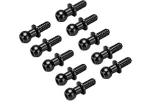 DILWE VGEBY RC Ball Head Link Track Rod,10pcs Metal Screw Link Rod Shock Absorber End Spherical Bolts Replacement for Tamiya TT01 TT02 RC Car Buggy Truck (black) Model Car Accessories,Small