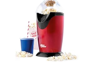 Giles & Posner EK0493G Popcorn Maker – Popcorn Machine with Hot Air Circulation, Includes Measuring Cup, 3 Minute Quick Popping, Oil-Free Healthy Snacks, Perfect for Movie Nights, and Parties, 1200 W
