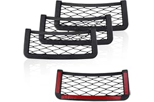 0XBIT Rete Portaoggetti Auto, 4 Pezzi Rete Portaoggetti Camper Auto, Rete Porta Camper, Elastica Rete Portaoggetti per Auto, Autoadesiva, per Rimessaggio Auto