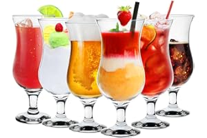 Konzept 11 Verre à cocktail grande capacité 460 ml - lot de 6 verres élégants fabriqués en Europe - à eau, vin, bière, soda, jus, smoothie, café glacé, long drinks - pour fêtes et au quotidien -HORECA