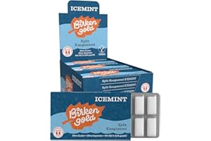 ‎BIRKENGOLD Birkengold Xylitol Chewing Gum Icemint | Pack of 24 | Dental Care Chewing Gum | Sugar-Free | High Xylitol Content 70% | Vegan | No Titanium Dioxide | No Aspartame | No Sugar