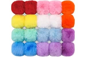 ‎BQTQ BQTQ 20 Stück Kunstfell Bommel für Mütze Kunstfell Pompon Fellbommel Fellpompon für Mützen Tasche, 10 Farben