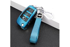 RXXR Etui na kluczyki samochodowe kompatybilne z Audi A1 A3 A4 A6 A8 Quattro Q2 Q3 Q7 S3 S6 RS3 RS6 R8 TT TTS 3-przyciskowy klucz z klapką