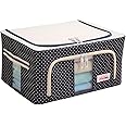 BlushBees Living Box - Storage Boxes for Clothes, Saree Cover - 24 Litre, Pack of 1, Polka Dots Blue