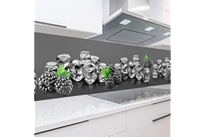 Rodnik Küchenrückwand robuste ABS-Kunststoff Platte Monolith in Deluxe Qualität, Direktdruck. MOTIVAUSWAHL (Brombeeren, 60x200 cm)