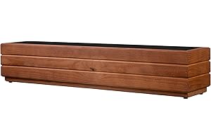 ‎ALFALUX alfalux Pflanzkübel Für Garten Pflanzkasten Für Balkon Blumenkübel Für Fensterbank Blumenkasten Für Terrasse Kräuter-Balkonkasten aus Holz Blumentopf NUSS-BRAUN 90DES1717NU (90 x 17 x 17 cm)