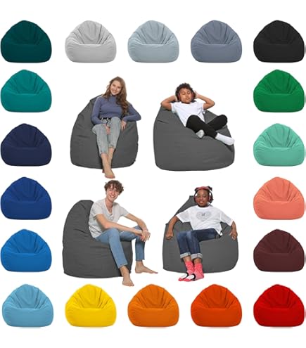 Sitzsack Mit Lehne & Hocker - Fußball Design Bezug Ohne Füllung 100x120cm