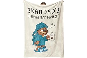 JURATAR Fathers Day Birthday Gifts for Grandad, Grandads Nap Blanket, Grandad Fathers Day Birthday Gift, Gifts for Grandads from Granddaughter Grandson, Cute Flannel Blanket Presents for Grandfather, 60*50in