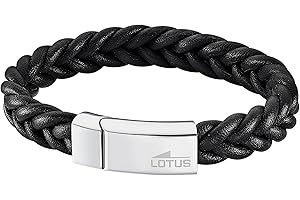 LOTUS STYLE Pulsera Hombre Acero Inoxidable 316L Brazalete de Diseño Sofisticado, Confortable y Resistente al Agua - Pulseras Hombre - Negra 220.00 mm LS2095-2/2 - Regalo de Cumpleaños, Día del Padre