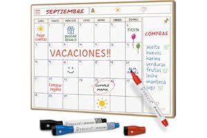 PREVIS Calendario Magnetico Nevera A4 Pizarra Magnetica para Nevera Planificador Mensual con Rotuladores Premium - Calendario Iman Organizador 2026 Mensual, Semanal, Familia, Eventos, Citas
