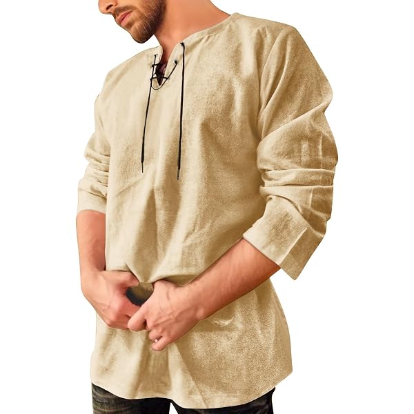 Foweknow Chemise en lin pour homme - Tunique médiévale en lin - Style viking - Carnaval - Manches longues - Rétro - Chevalier - Cospaly - Costume de bal de fin d'année, spectacle de scène, Bleu clair Foweknow Chemise en lin pour homme - Tunique médiévale en lin - Style viking - Carnaval - Manches longues - Rétro - Chevalier - Cospaly - Costume de bal de fin d'année, spectacle de scène, Bleu clair