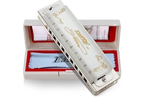 East Top 10 Holes 20 Tones Professional Diatonic Blues Harmonica Key de Db T008L para adultos, músicos profesionales, principiantes, estudiantes y entusiastas de la armónica