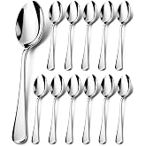 lulir 12 Soup Spoons Large 20 cm Stainless Steel 410 Mirror Finish | Set of 12 Stainless Steel Spoons 410, 20 cm, Mirror Fini