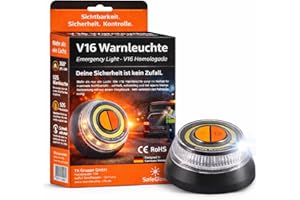 SAFEGLOW V16 Emergency Warning Light 2026 IDIADA Approval No. PC21020060 – Warning Triangle – Breakdown Triangle – EU Approval – for Car & Motorcycle