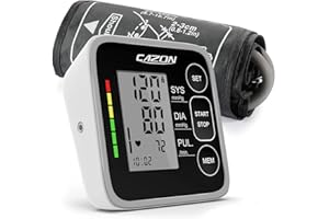 CAZON Misuratore di Pressione Sanguigna, Digitale Automatico da Braccio per uso domestico Misuratore di frequenza cardiaca