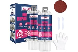 ATP ADT Soldadura en Frío y Pegamento para Metal | Alta Temperatura + Resistente al Agua | Incluye Accesorios | Reparación Rápida en Superficies de Fundición | 160g (Pegamento para Metal 160g)