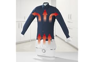 CLEANmaxx Automatyczna prasa do koszulek, prasowanie do koszulek, bluz i spodni, delikatniejsza niż suszarka bębnowa i żelazko, suszenie i nie gniecie się w ciągu kilku minut [biała]