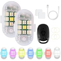Lumière Stroboscopique LED étanche - Pour Drone, Voiture RC, Vélo - USB-C, 7 Couleurs, Télécommande Incluse - 9