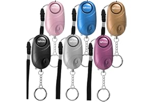 BXROIU 6-częściowy alarm kieszonkowy syrena samoobrona bezpieczeństwo breloczek do kluczy (wielokolorowy)