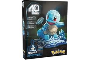 4D Build, Pokémon Squirtle 3D Zestaw do składania, Pokémony do kolekcjonowania, Puzzle 3D dla dorosłych i nastolatków, 180 elementów, dla osób w wieku od 12 lat
