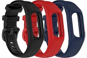 Gheper 3PCS Bracelet en Silicone souple Compatible avec Garmin Vivosmart 5 sangles de rechange de bracelet pour femme et homme, petite/grande taille