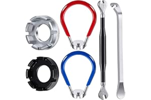 SOUNDZERO PhoenixDN 6 Pezzi Bicicletta Chiave Tiraraggi, Leve in Metallo per Pneumatici, Stringere i Raggi Della Bici, Tira Raggi Bici, per Bicicletta, Ciclismo Tasca Utensili per Riparazione 10-15G
