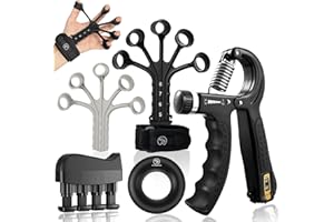 STRABOZZ Hand Grip Set, Gripper Mani, Allenatore Mani e Dita, Regolabile Avambracci Attrezzi, Handgrip, Molla per Avambracci, Riabilitazione Mano, Allenamento a Casa, Avambraccio Fitness Attrezzi Casa