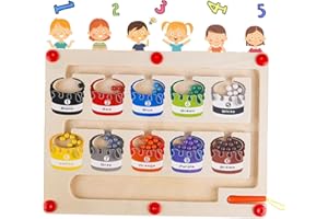 JLTXKST Jeux Labyrinthe Magnetique Enfant,Apprendre Les Couleurs Jeu de Comptage,Jouets Labyrinthe De Nombres,Labyrinthe Jouet Enfant, Parcours de Motricité Fine Jeux Educatif Cadeau 2 3 4 5 6 Ans