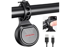 OOPSCOOL Clacson Elettrico 4 Suoni Unici - per Bicicletta Regolabile 80-130DB, Ricaricabile tramite USB, Accessori Impermeabili per Biciclette per Adulti e Bambini - Campanelli per Mountain Bike…