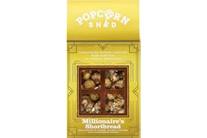 Popcorn Shed Millionaire's Shortbread Gourmet Popcorn (1 x 80g) - Caramel with Belgian Milk Chocolate & Shortbread Crumbs, Easy & Low Calorie Snack, Perfect for Parties, Movie Nights & Gifting