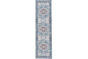 ‎RUGVISTA RugVista Georgia Oriental, Teppich, Moderne Teppiche, 300 x 80 cm, Rechteckig, Mittlerer Stapel, Wohnzimmer, Schlafzimmer, Diele, Maschinenwäsche, Oeko_tex_100, Blau/Multi