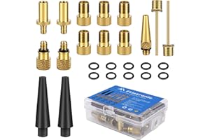 Flintronic 25 Pièces Adaptateur de Pompe à Vélo, Adaptateur de Valve de Vélo DV AV SV, Velo Pompe Valve Connecteurs, Adaptateurs d'aiguille de Pompe à Bille/Pompes à air/Compresseur