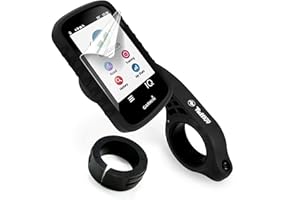 TUFF LUV 2 in 1 Combo Silicone Gel Skin Case With Out-Front Handlebar Mount Compatible With Garmin Edge 1030 & Plus - Black/Black