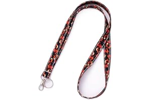 LPARKIN Lis smycz uchwyt na identyfikator bawełna tkanina przedszkolna smycz nauczyciel prezent współpracownik prezent dla jej szefa (lis)