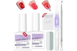 SAVILAND Dip Powder Nail Remover : Lot de 2 kits de retrait des ongles à base de plantes pour enlever doucement et rapidement les ongles avec repousse-cuticules et lime à ongles pour les amateurs