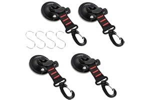 Abnaok 4 Piezas Ventosas Furgoneta Camper, con 4 Ganci a S Ventosa Multifunzione para Coche Carpas con Toldo Lateral Camper Furgoneta Accesorios