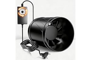 Yrichtra Ventola Aspirazione 100mm Silenziosa, 221m³/h Estrattore Aria, Aspira Fumo Potente con Cavo di Alimentazione da 2 M da Condotto Adatto per Serra, Tenda, Cantina, Garage, Cucina