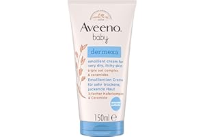 ‎AVEENO Aveeno® baby dermexa Emollientien Creme mit präbiotischem Hafermehl, Ceramiden & Panthenol für sehr trockene, juckende und zu Neurodermitis neigende Haut, 150 ml