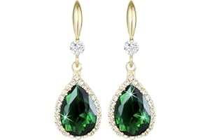 Linawe Pendientes colgantes para mujer, pendientes colgantes, joyas de oro, plata y oro rosa, pendientes colgantes de cristal con diamantes, joyería de moda para bodas