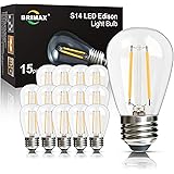 BRIMAX 15 pezzi E27 2W Lampadina Led 2700K Bianco Caldo Edison Lampadina 2W=20W 230V S14 Led Lampada vetro trasparente Lampad
