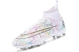 AMLCWZ Men's Football Shoes Artificial Turf Children's Professional high top Football Shoes Boys' Football Playing Shoes Outdoor Sports Training Shoes Indoor Football Shoes Spikes Shoes